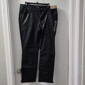 Black Pleather/Leather Look Pants
